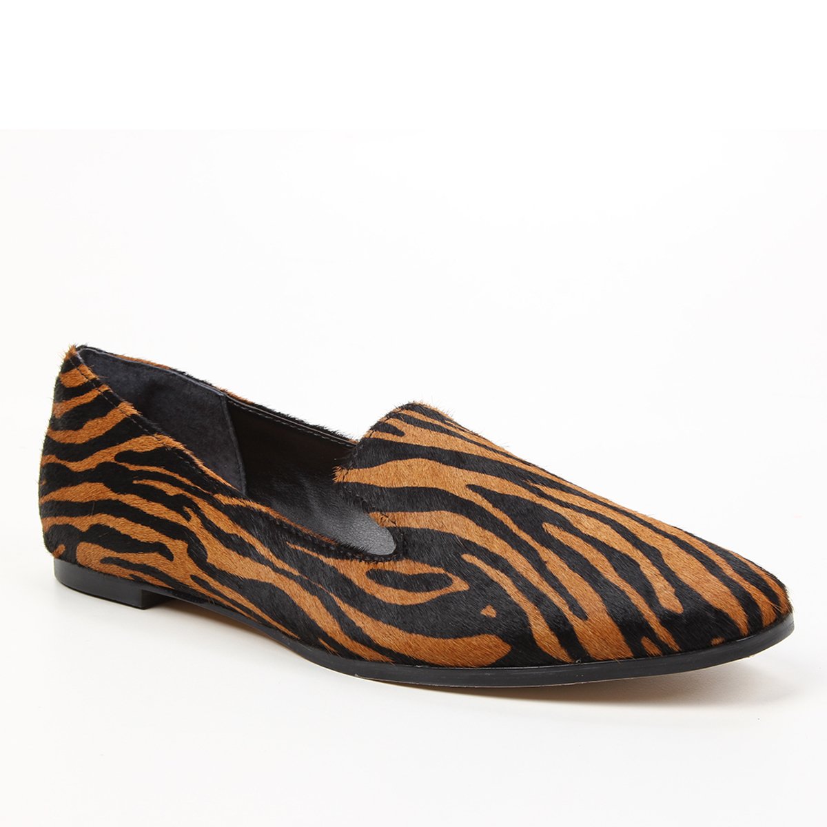 Mocassim Couro Shoestock Pelo Zebra Feminino - Zebra | Shoestock