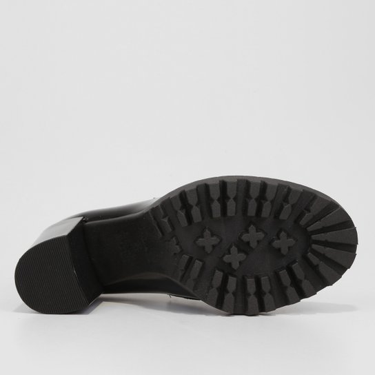 Mocassim Moleca Tratorado Salto Alto Verniz Feminino