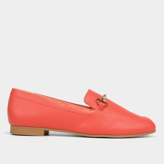 Mocassim Shoestock Bico Redondo Bridão Napa Feminino