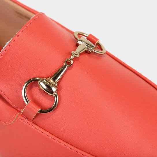 Mocassim Shoestock Bico Redondo Bridão Napa Feminino