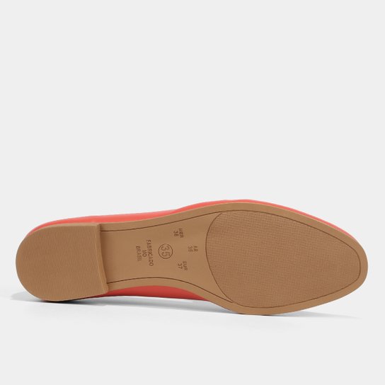 Mocassim Shoestock Bico Redondo Bridão Napa Feminino