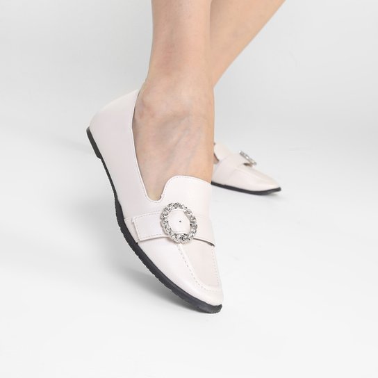 Mocassim Shoestock Fivela Strass Feminino