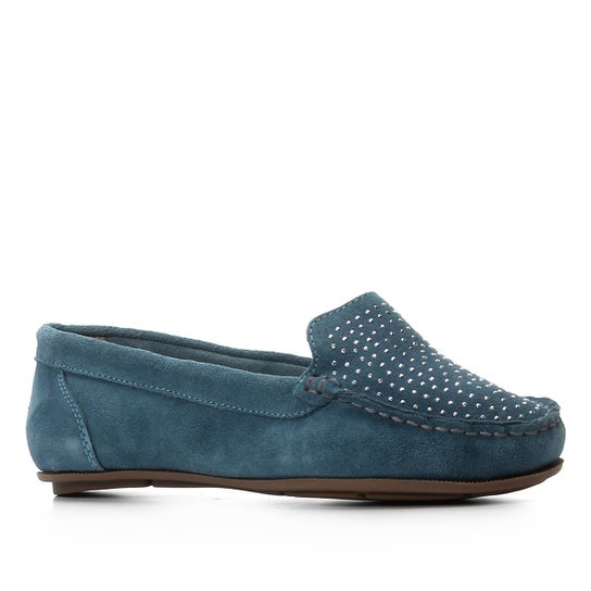 Mocassim Shoestock Hot Fix Feminino - Azul Petróleo