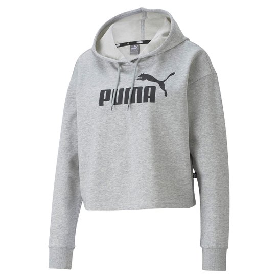 Moletom Puma Cropped Logo C/ Capuz Feminino