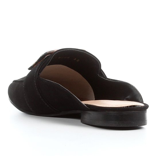 Mule Couro Shoestock Fivela Marmorizada