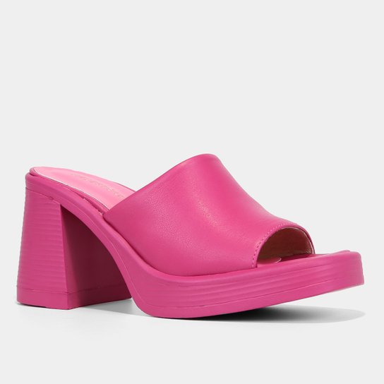 Mule Shoestock Comfy Meia Pata Salto Bloco