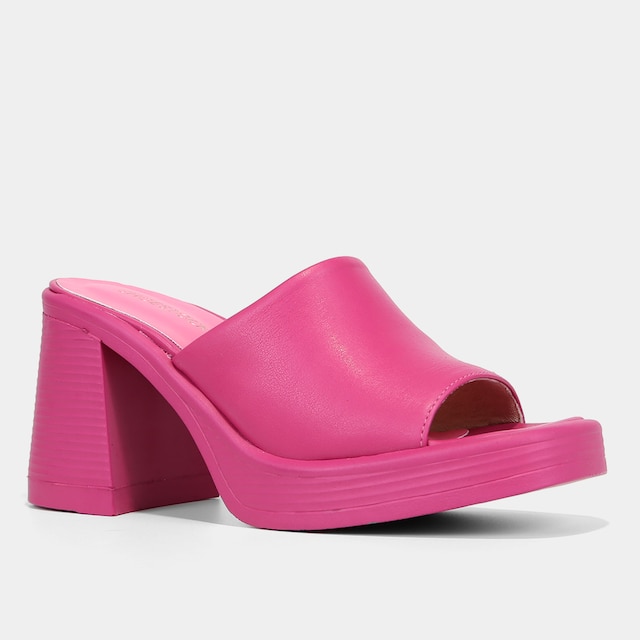 Mule Shoestock Comfy Meia Pata Salto Bloco