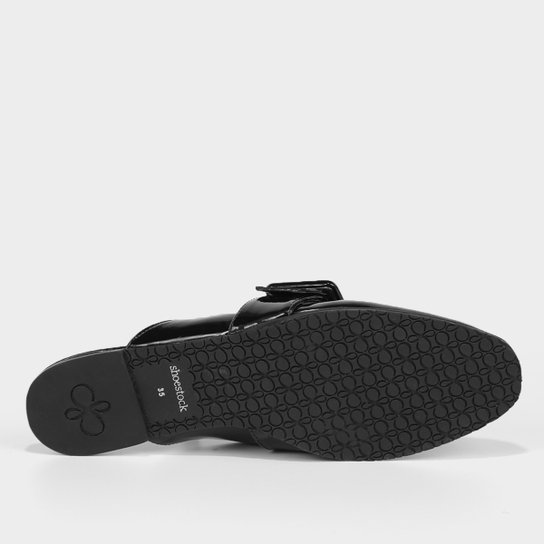 Mule Shoestock Flat Verniz Fivela