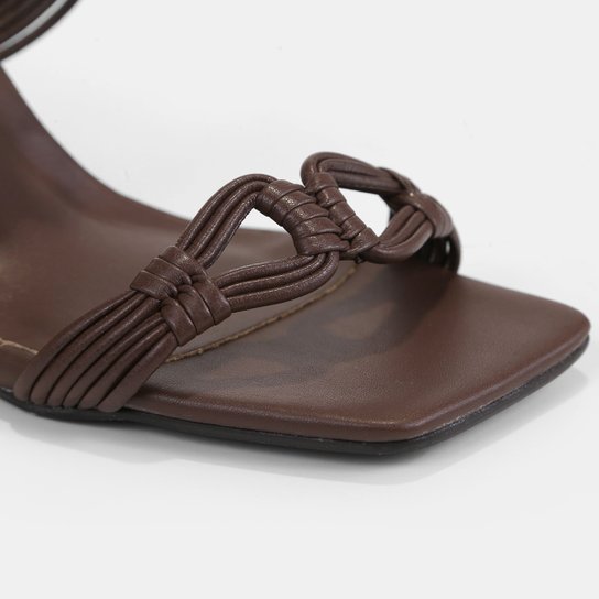 Mule Shoestock Tramado Salto Bloco Alto