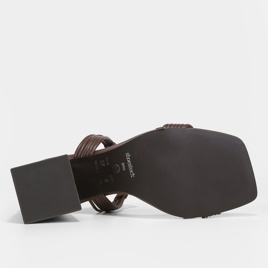 Mule Shoestock Tramado Salto Bloco Alto