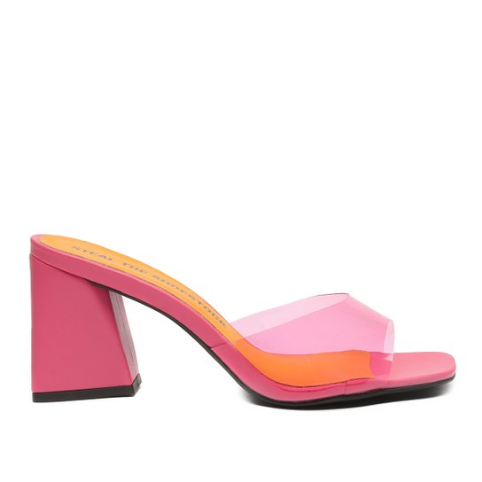 Mule Steal The Shoestock Vinil Color Bloco - Rosa