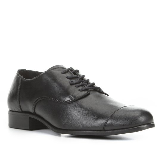 Oxford Couro Shoestock Fachete Feminino - Preto
