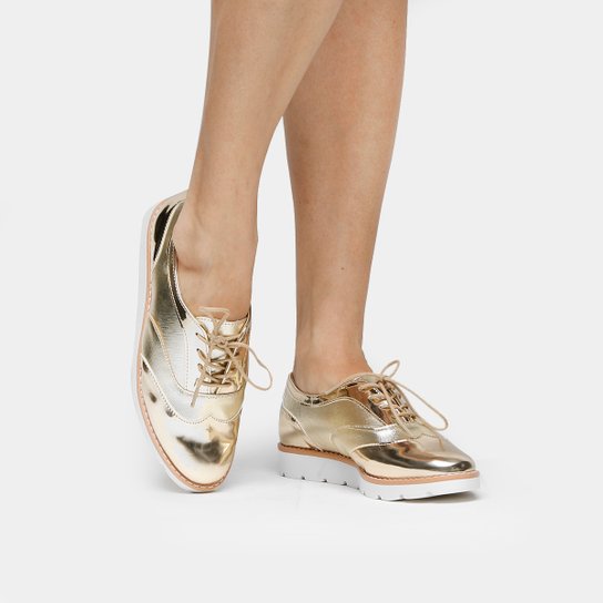 Oxford Shoestock Flatform - Dourado