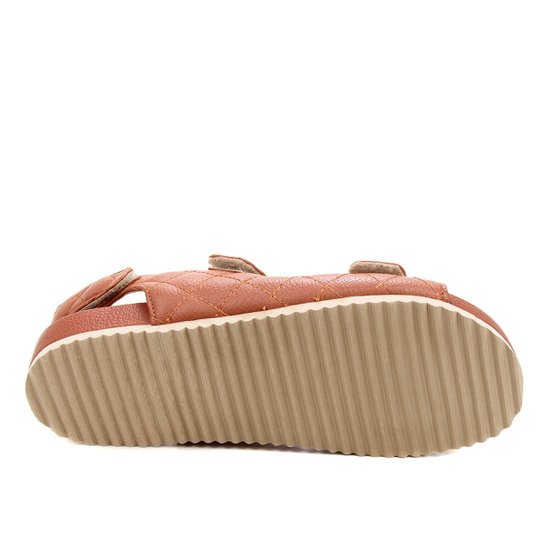 Papete Couro Shoestock Matelassê - Marrom