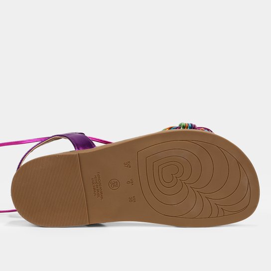 Papete Shoestock Amarração Metalizada Feminina