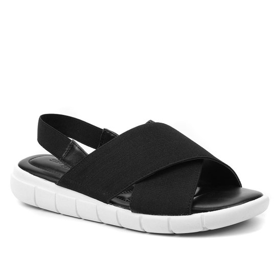 Papete Shoestock Elástico For You Tiras Cruzadas - Preto