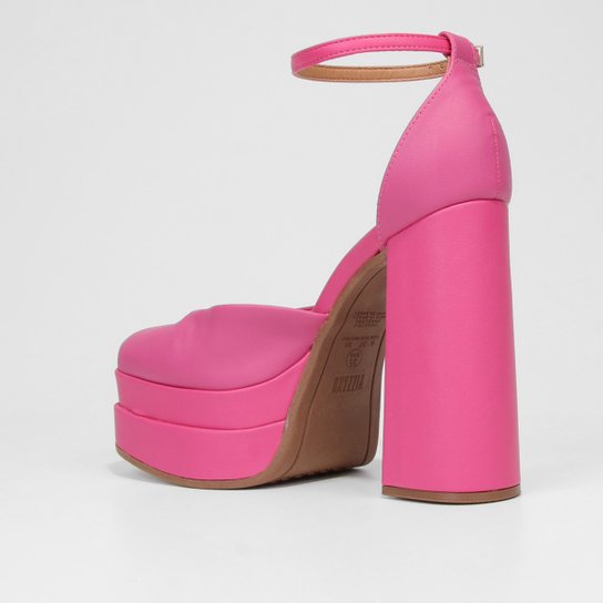 Peep Toe Meia Pata Vizzano Bico Quadrado Salto Bloco Alto