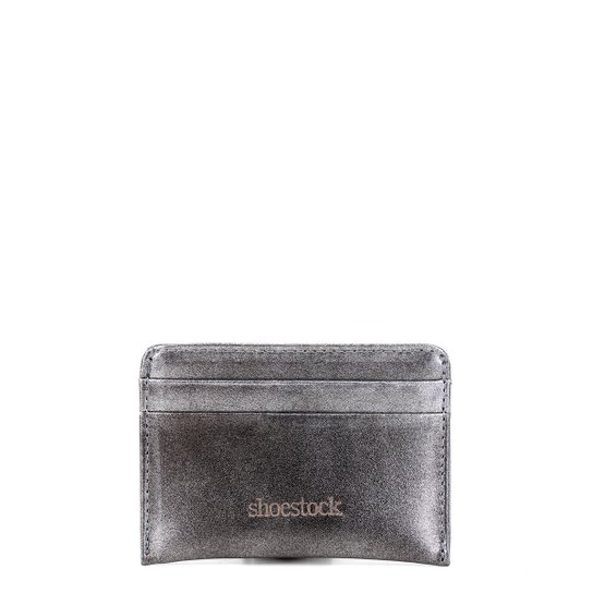 Porta Cartão Couro Shoestock Mini Feminino - Prata