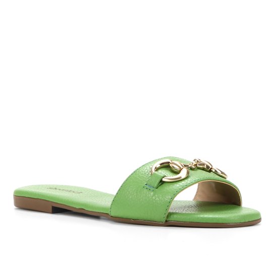 Rasteira Couro Shoestock Slide Bridão