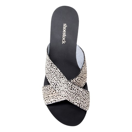 Rasteira Couro Shoestock Slide Cheetah