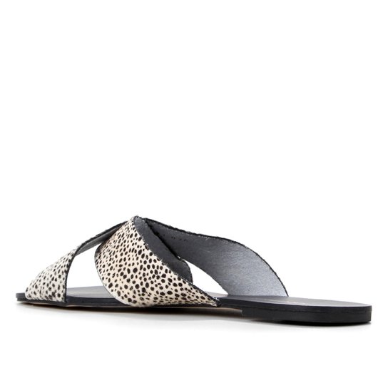 Rasteira Couro Shoestock Slide Cheetah