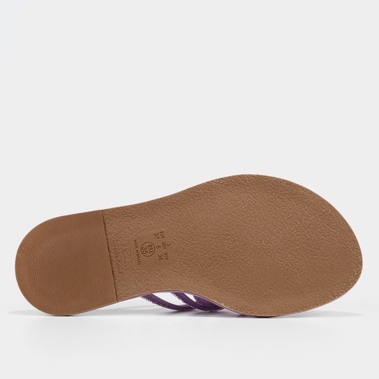 Rasteira Shoestock Brilho Tiras Monocolor