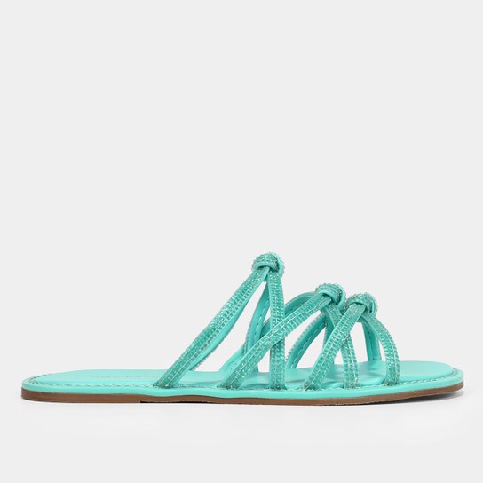 Rasteira Shoestock Brilho Tiras Monocolor