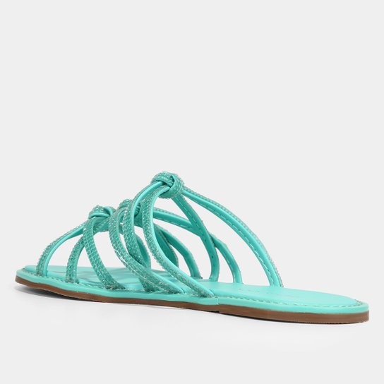 Rasteira Shoestock Brilho Tiras Monocolor