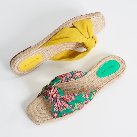 Rasteira Shoestock Espadrille Flat Tecido
