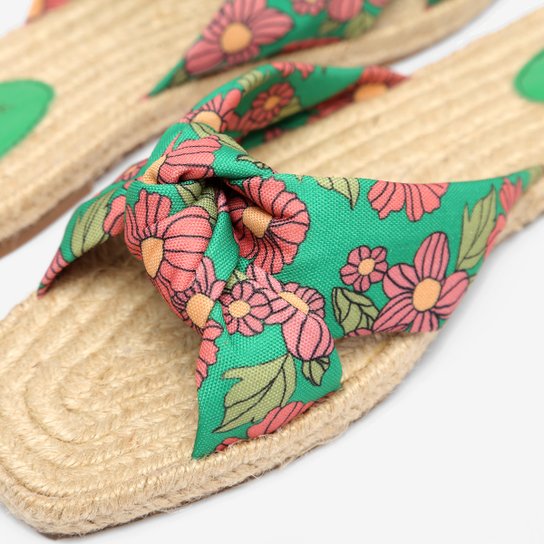 Rasteira Shoestock Espadrille Flat Tecido