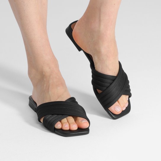 Rasteira Shoestock For You Tiras Cruzadas Comforto