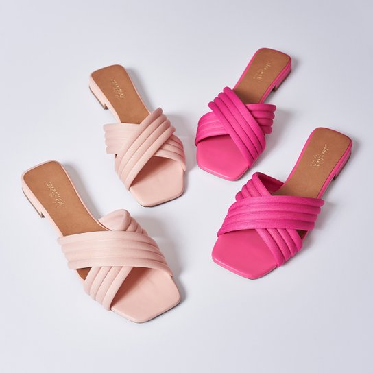 Rasteira Shoestock For You Tiras Cruzadas Comforto