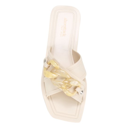 Rasteira Shoestock For You Tiras Cruzadas Corrente