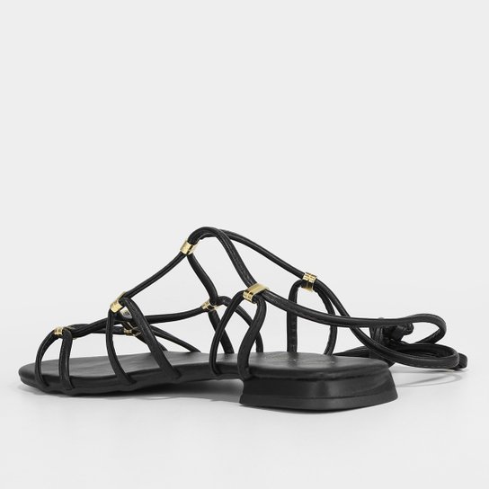 Rasteira Shoestock Lace Up Metal