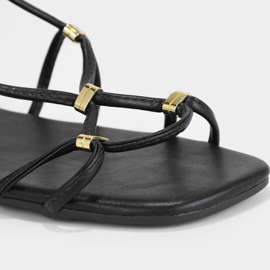 Rasteira Shoestock Lace Up Metal