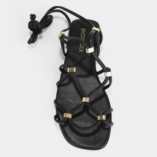 Rasteira Shoestock Lace Up Metal