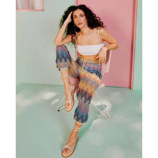 Rasteira Shoestock Lace Up Ráfia