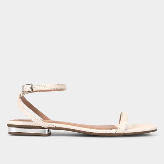 Rasteira Shoestock Lezard Básica Salto Metalizado