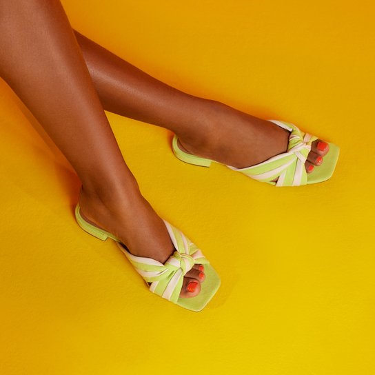 Rasteira Shoestock Nó Comfy Bico Quadrado