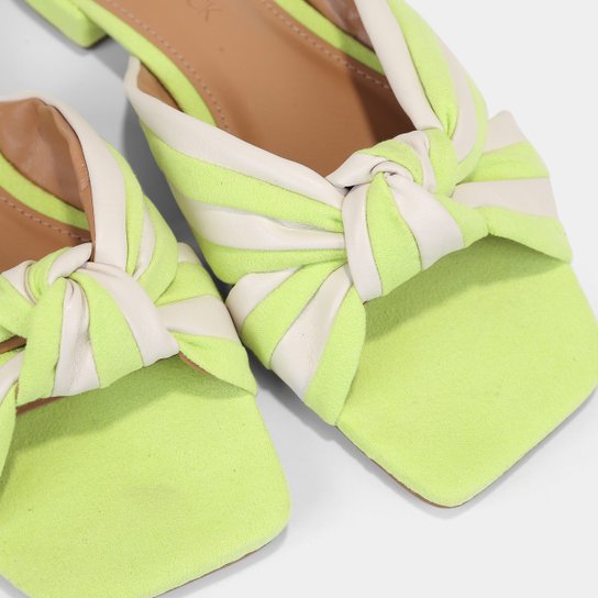 Rasteira Shoestock Nó Comfy Bico Quadrado