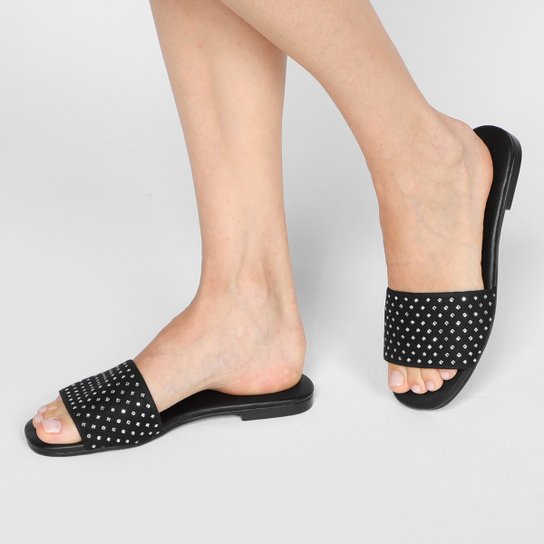 Rasteira Shoestock Slide Strass