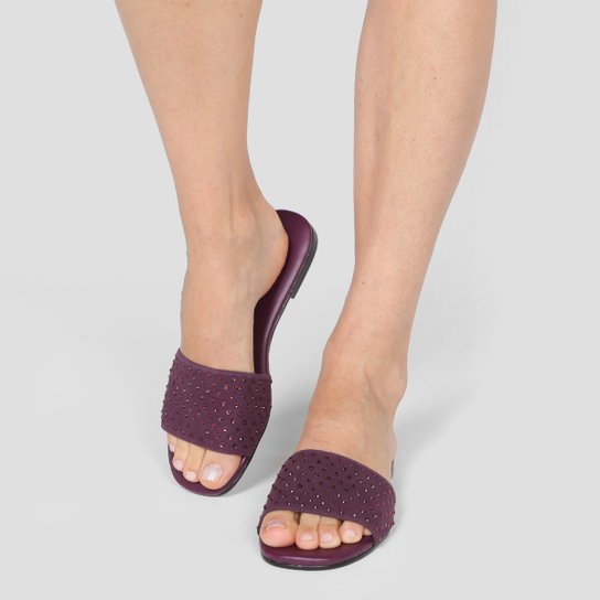 Rasteira Shoestock Slide Strass