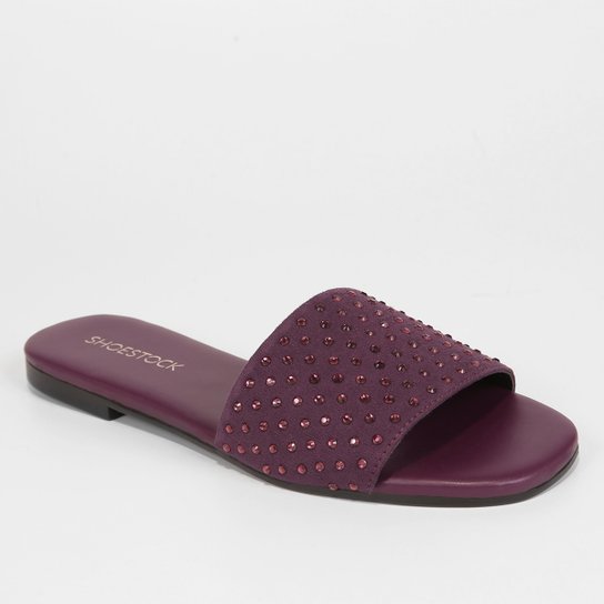 Rasteira Shoestock Slide Strass