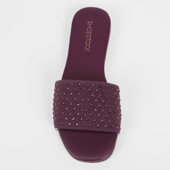 Rasteira Shoestock Slide Strass