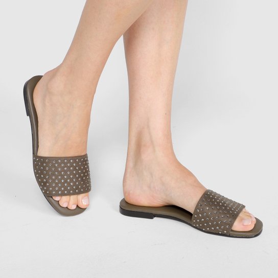 Rasteira Shoestock Slide Strass