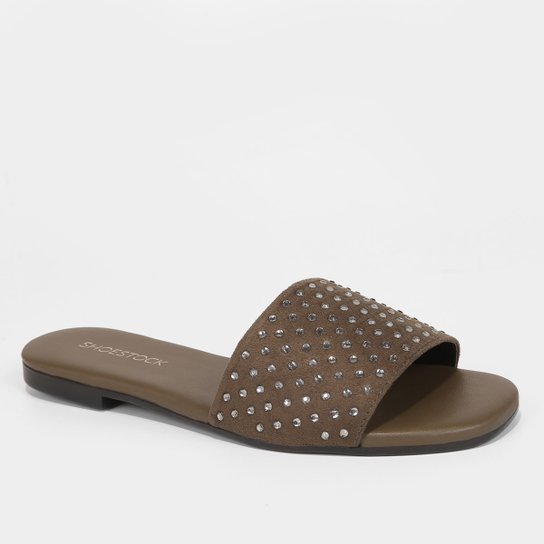 Rasteira Shoestock Slide Strass