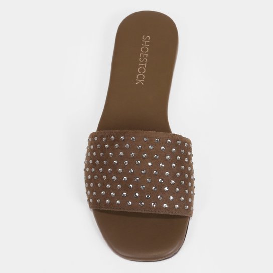 Rasteira Shoestock Slide Strass