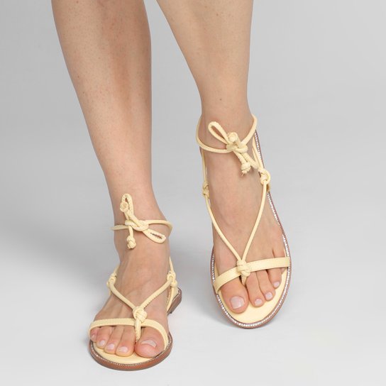 Rasteira Shoestock Tiras Amarração