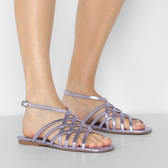 Rasteira Shoestock Tiras Croco