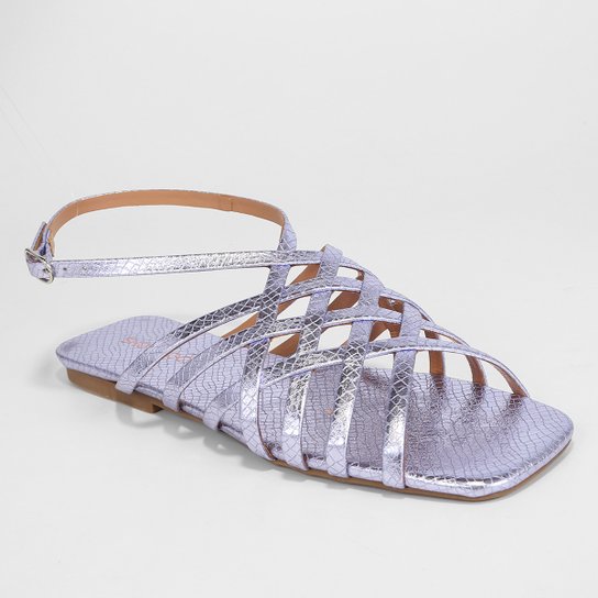 Rasteira Shoestock Tiras Croco